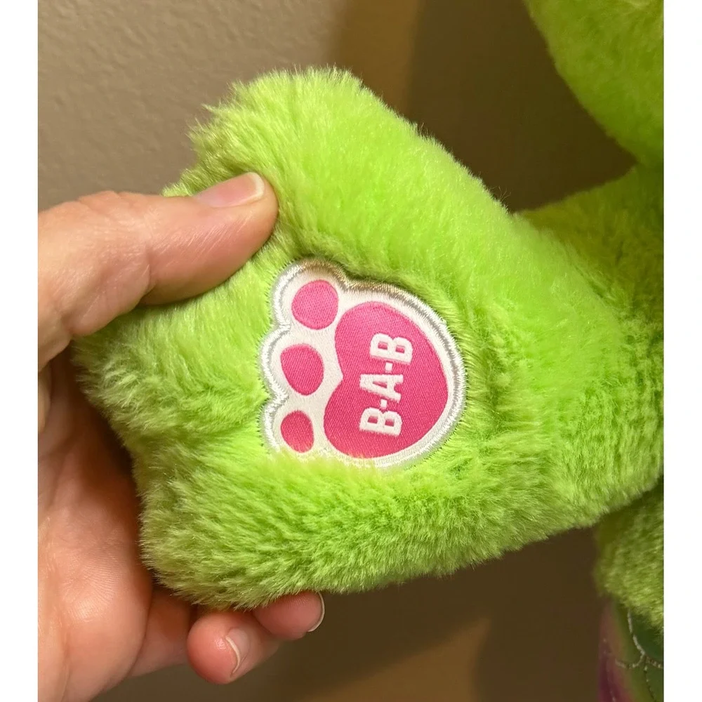 Build A-Bear Workshop Spring Green Frog Mermaid Plush Rainbow Scale Tail 17 inch